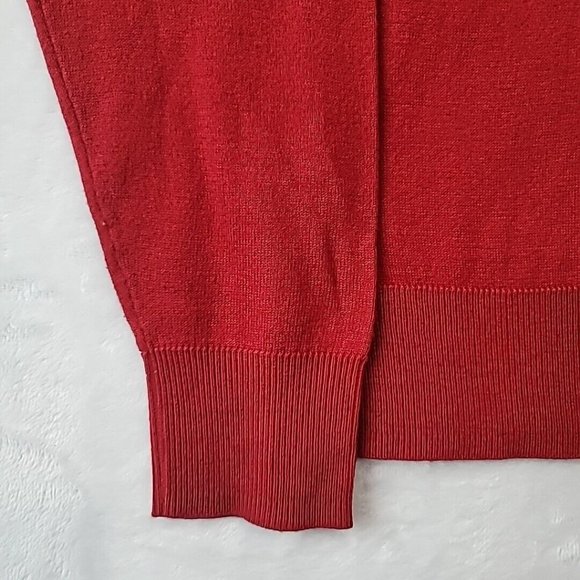 Old Navy Sweater Mens Medium Burgundy Red Cotton V Neck Pullover Lightweight - Picture 3 of 10